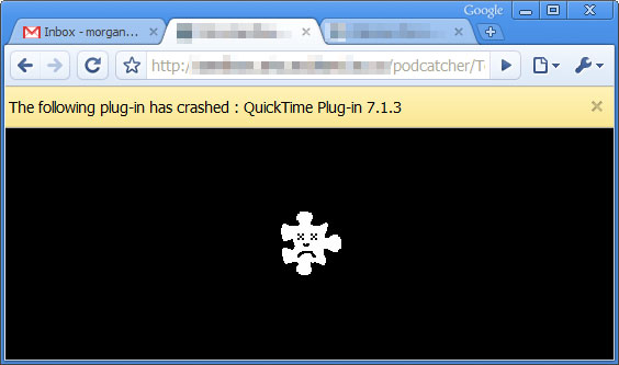 Chrome Quicktime tab crash